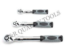 3 PC SET 1/2", 3/8" & 1/4" TELESCOPIC RATCHET HEAVY DUTY EXTENDABLE MECHANICS
