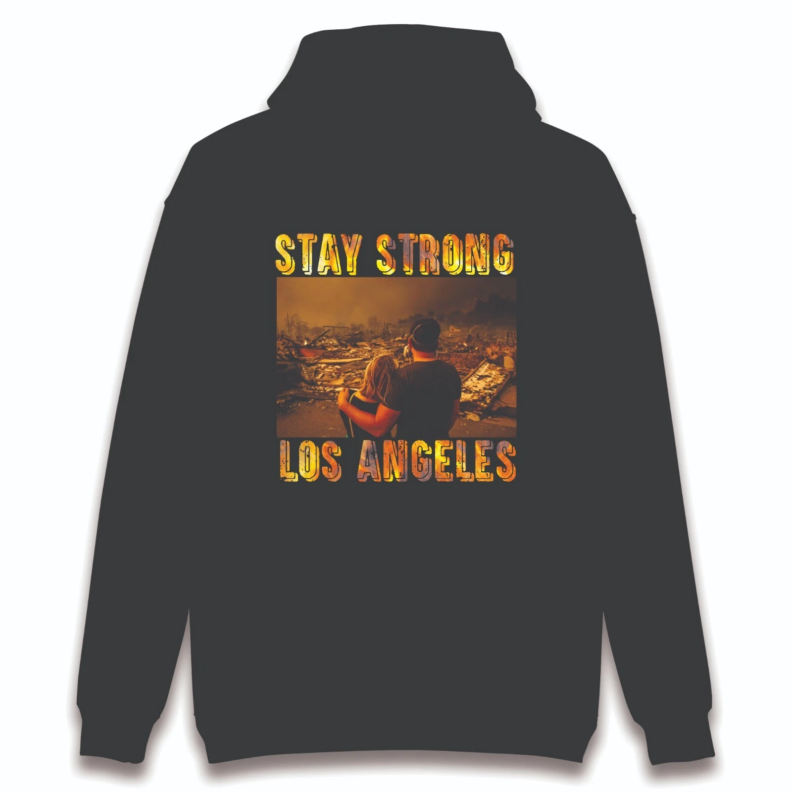 VETEMENTS Felpa con cappuccio Stay Strong Los Angeles Inspirational abbigliamento motivazionale LA 