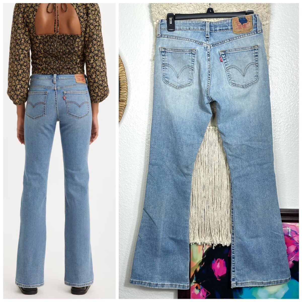 Vintage LEVI'S 519 Low Rise Stretch Flare Jeans Lightwash Vintage LEVI'S 519 Low Rise Stretch Flare Jeans Lightwash