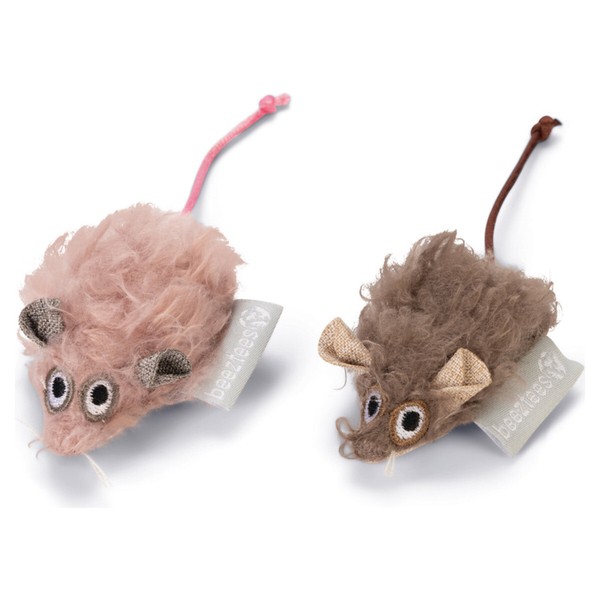 Beeztees Katzenspielzeug Maus Boyo Rosa-Grau Mit Catnip 14Cm 2Er Set-image