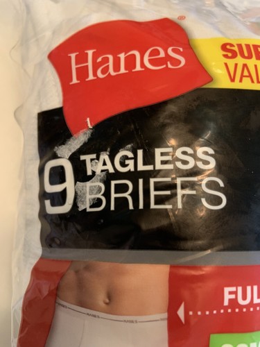 Hanes 9 Paia Slip Uomo Intimo Bianco Full Rise Piccolo Comfort Morbido Cool Wicking - Foto 7 di 8