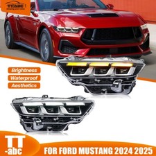 Pair Smoke Led Headlights For Ford Mustang 2024 2025 7th Gen Head Lamps Assembly