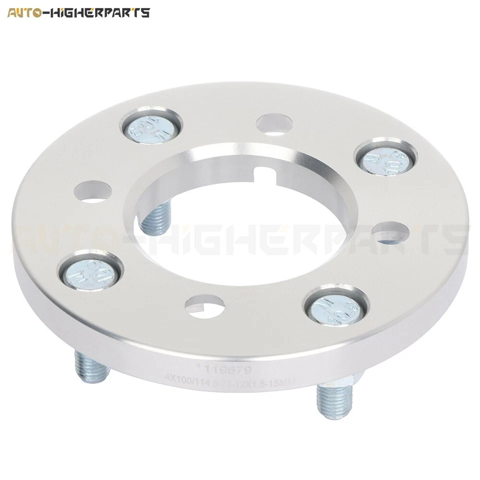 Para Toyota Corolla 1993-2002 4x 15 mm espaciadores de rueda plateados 4x100 a 4x114,3 tacos Foto 3 de 4