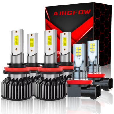 For Nissan X-Trail 2015-2019 LED Headlight Fog light Bulbs High Low Beam 6000K