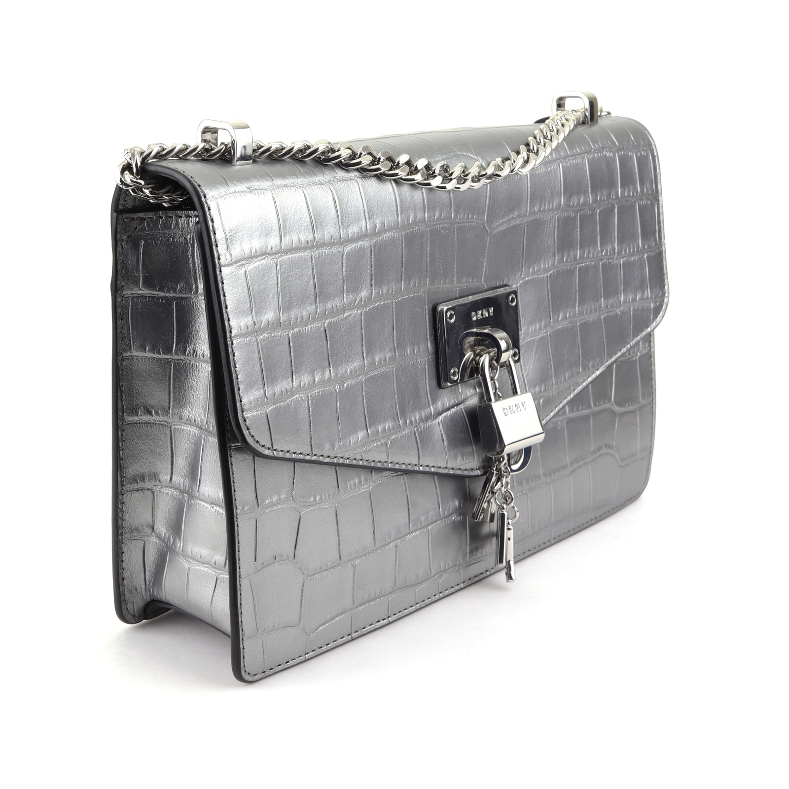 DKNY Elissa Leather Chain Strap Shoulder Bag / Crossbody Purse 248