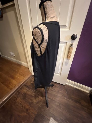 Kenneth Cole Reaction Silky Black Sleeveless Blouse Loose Fit Tank L 36” 25” - Picture 6 of 12