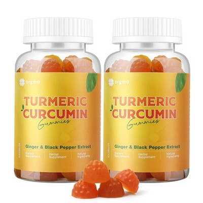 Turmeric Curcumin Gummies with Black Pepper 2 Pack, Turmeric and Ginger Suppl...