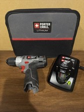Porter Cable PCL120DD 12V 3/8" Drill W/ PCL12C Charger & Case. Tested