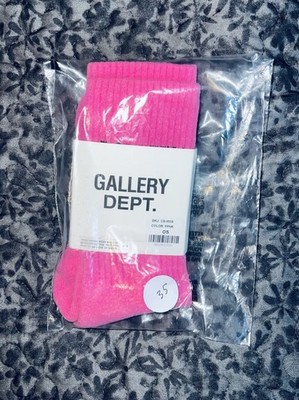 Gallery Dept. Pink Cotton Crew Socks Men s Machine Washable Casual