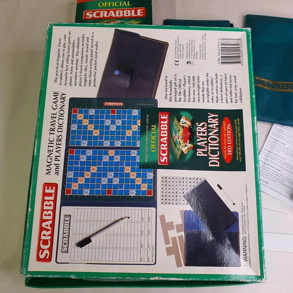 Scrabble Magnetic Travel Game Gift Box Edition With Dictionary 2001  - Image 3 of 4