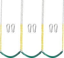 TURFEE 3 Pack Green Swing Seats Heavy Duty with 66" Chain, Swing Set