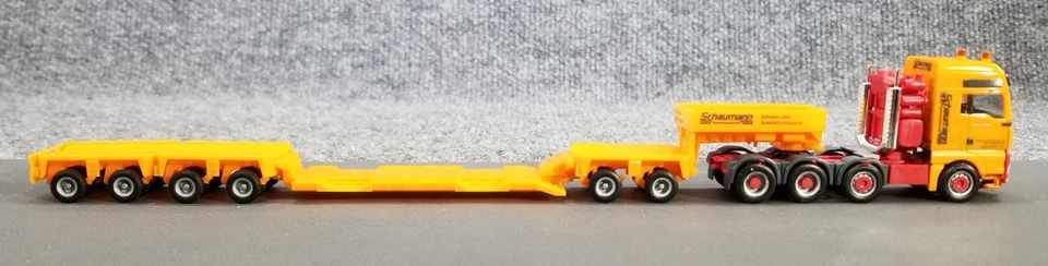 HERPA HO 1:87 152440 MAN TGA XXL SZ  LOW LOAD SEMI TRUCK & TRAILER LONG 12" IOB - Image 4 of 4