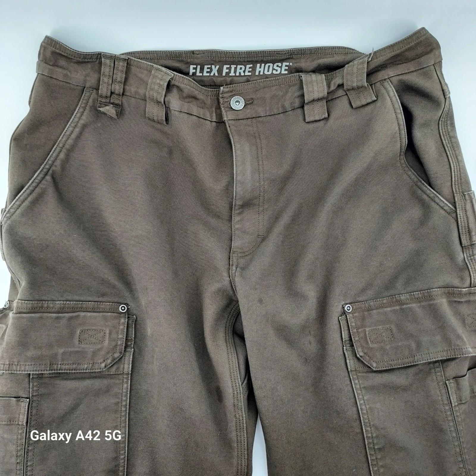 Duluth Trading Co Flex Fire Hose Fleece Lined Cargo Pants Brown 38x32 34202B