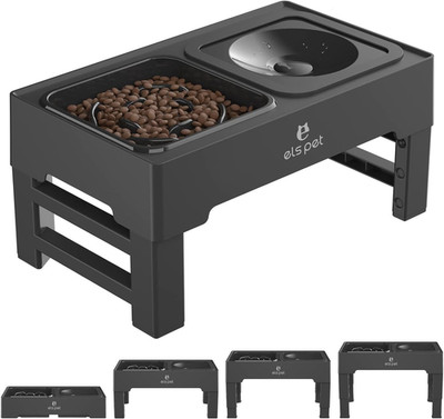 Elevated Dog Bowls, Adjustable Raised Dog Bowls with No Spill Dog Water Bowl 