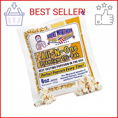 Case of 12 Popcorn Packs - All-In-One Kit with 6-Ounces of Pre-Measured Kernels,