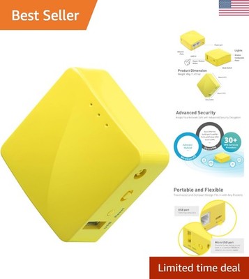 Compact 300Mbps Travel WiFi Router - Easy Setup & High Security Features