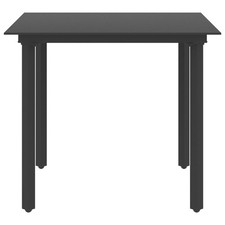 Outdoor Dining Table Patio Table with Glass Top Garden Furniture Steel vidaXL