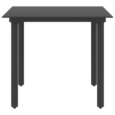 Outdoor Dining Table Patio Table with Glass Top Garden Furniture Steel vidaXL