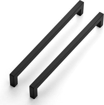 25 Pack Cabinet Handles, Black Cabinet Pulls, 10 Inch Kitchen Closet Handles Squ