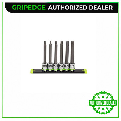 GRIPEDGE HBS6LS RPT Long SAE Hex Driver Set - 6-Pc 3/8   Drive