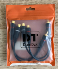 RCA SPLITTER 1 MALE 2 FEMALE 7,8 INCH SET OF 2 DEEP BLUE TA 1420-2P NEW