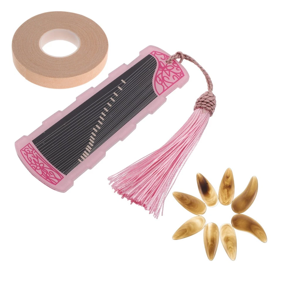  1 set Resin Guzheng Picks Picks cinese Guzheng Nails dito e pollice Punta - Immagine 3 di 4