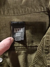 Anna Sui Corduroy Green Jacket 2 Women’s Small Vintage Luxury Fall 90 Y2k