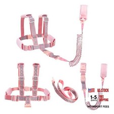 Toddler Leash Harness Backpack 4-in-1, Anti Lost Wrist Link Safety Strap Pink