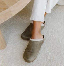 Jenni Kayne Clogs Shearling-Lined Moc Clog Suede in Laurel Women  s Size 7