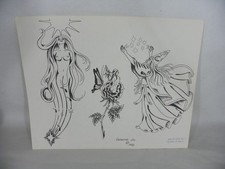 Vintage 1982 Apache Jil set 2 "Wizard" tattoo flash. Great condition.
