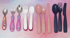 Toddler, Little Girl, Cutlery Utensils Dinnerware Set (Minnie Mouse, Pink, Blue)