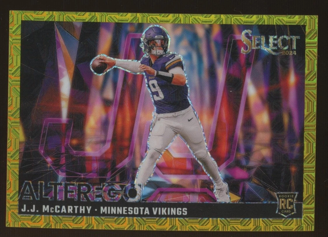 JJ McCarthy Panini Select Alter Ego #24 Gold Prizm