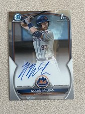 Nolan McLean 2023 Bowman Chrome 1st Bowman Auto CDA-NM “New York Mets”