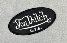 VINTAGE STYLE VON DUTCH U.S.A. EMBROIDERED IRON-ON PATCH...RARE BLACK COMBO