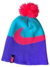 Nike Youth Vintage Winter Hat Beanie Pom Unisex 90s Color way