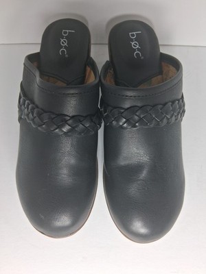 b.o.c. Women's Black Journie Comfort Wedge Clogs Braided Detail Chic Boho, 6M