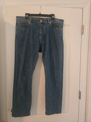 Authentic VERSACE Jeans Mens 38x32 Button-Fly Embroidered LOGO Pocket *READ*