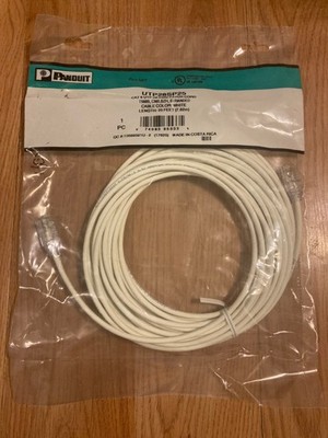 PANDUIT UTP28SP25 WHITE CAT6 PATCH CABLE 25FT UTP NEW