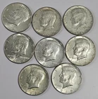 1965-1969 40% Silver Kennedy Half Dollars - Lot of 8 - Under Melt - FREE SHIP!