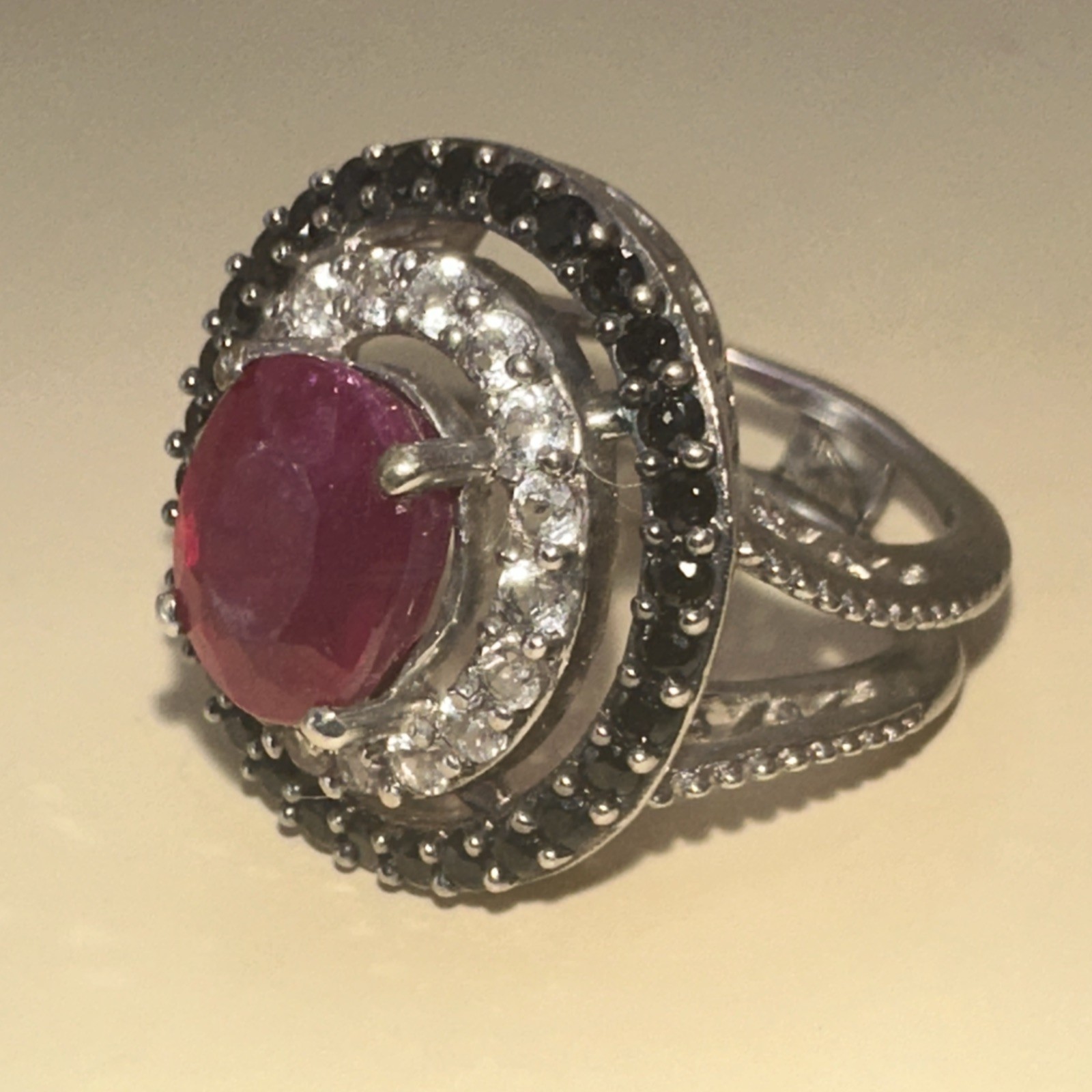 Assorted Gem Set Cluster Sterling Silver Statemen… - image 7