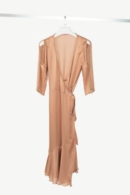 Agent Provocateur Francis Nude Faux Pearl Embellished Silk Satin Gown, Size US S