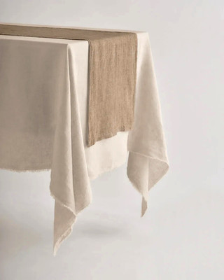 HALE MERCANTILE Table Runner 100% Linen 64'' x 20.5'' brown ret $95