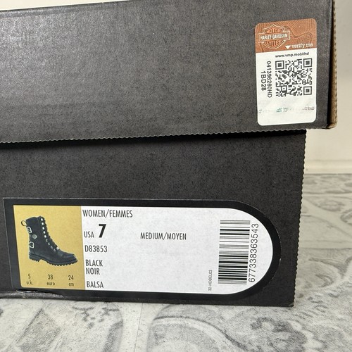 Harley-Davidson Damen Balsa Größe 7 Medium Motorradstiefel. Schwarz D83853 Neu mit Karton - Bild 10 von 11