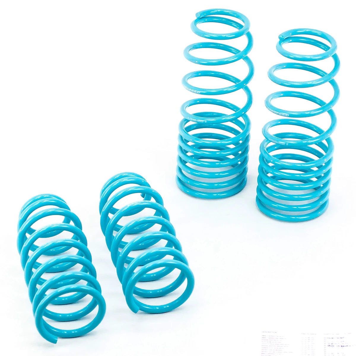 TruHart Sport Lowering Springs 4pcs for 98-02 Accord 99-03 TL 01