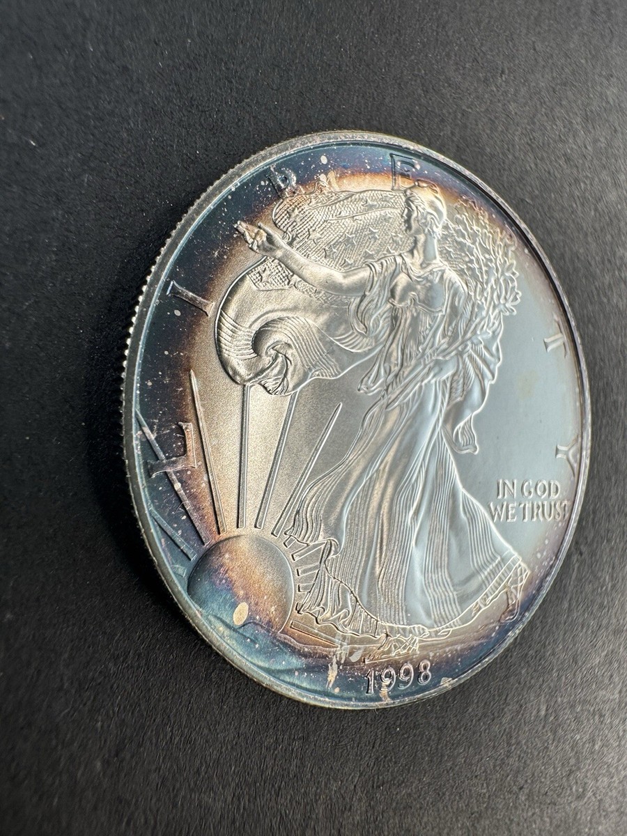 1998 American Silver Eagle 1 Oz Silver Coin Rainbow Toned | eBay