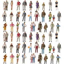 60pcs Model Trains O Scale Painted Figures 1:43 Scale Standing People P4310