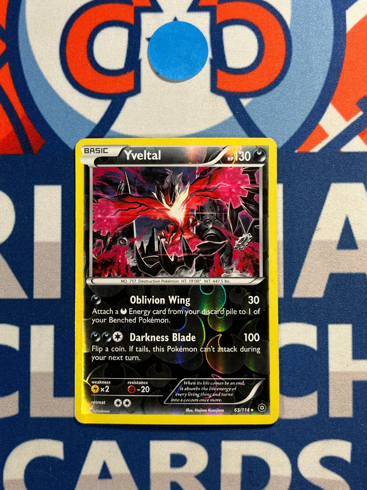 2016 Pokemon XY Steam Siege Reverse Holo Yveltal #65