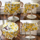 Round Tablecloth Lemon Pattern for Dining Room Kitchen Table Cloth Cover Modern