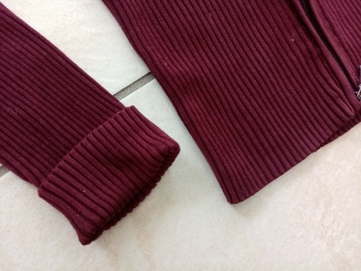 Gilet Moulant Bordeaux à Zip Manches Longues Taille 36 - Neuf Avec étiquettes