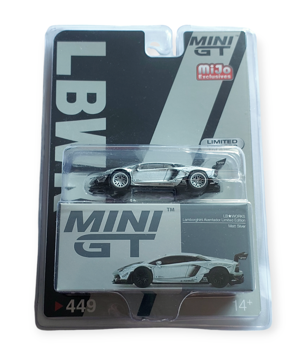 TSM Mini GT 449 LB Works Lamborghini Aventador Matt Silver TSM Mini GT 449 LB Works Lamborghini Aventador Matt Silver